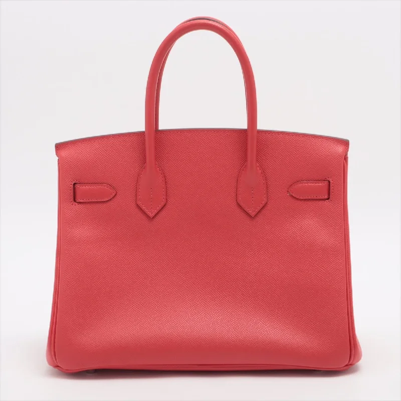 Hermes Birkin Bags with a Hand - Burnished Edge FinishHermes Birkin 30 Veau Epsom Bougainvillea Red Pink Palladium