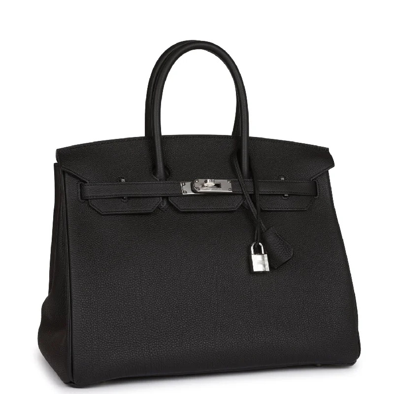 Hermes Birkin Bags with a Hand - Painted Monogram DesignHermes Birkin 35 Black Togo Palladium Hardware