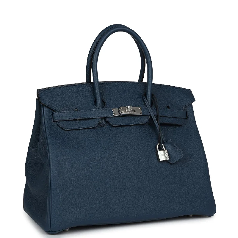 Hermes Birkin Bags with a Detachable Keychain HolderHermes Birkin 35 Bleu De Prusse Togo Palladium Hardware