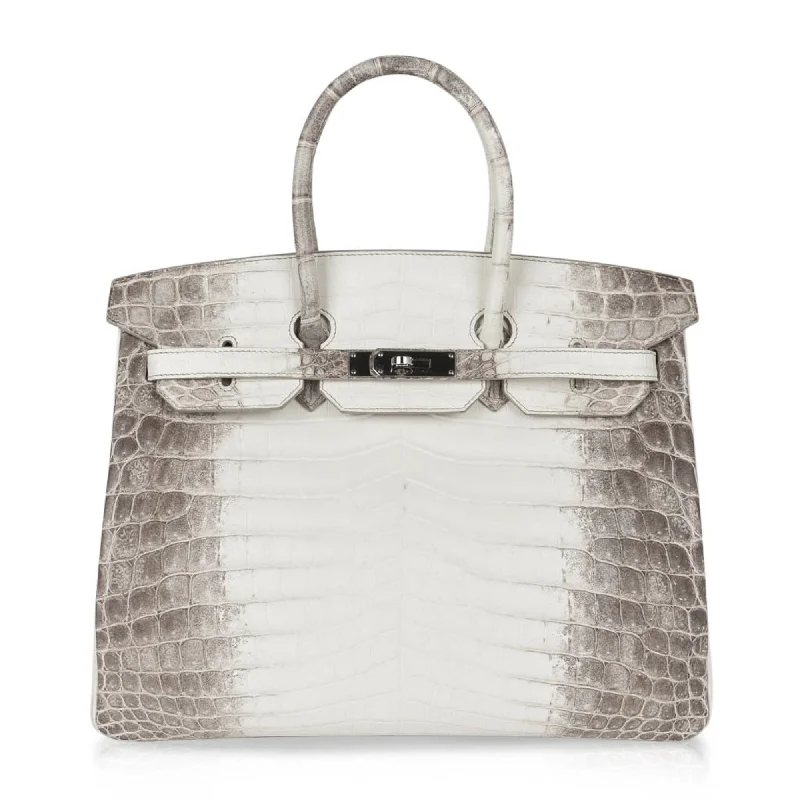 Hermes Birkin Bags with a Detachable Mirror Pocket InsideHermes Birkin 35 Himalaya Blanc Crocodile Palladium Hardware