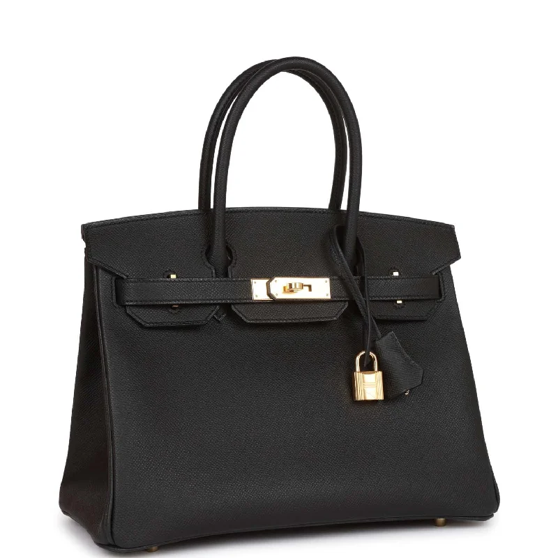 Hermes Birkin Bags with a Rope - Style Leather Handle for a Nautical Inspired LookHermes Birkin 30 Black Epsom Gold Hardware