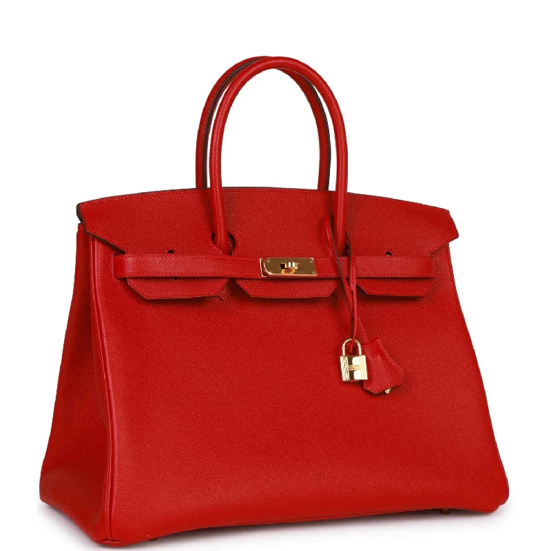 Hermes Birkin Bags in a Deep Navy Blue for a Classic and Elegant LookHermes Birkin 35 Rouge Casaque Epsom Gold Hardware