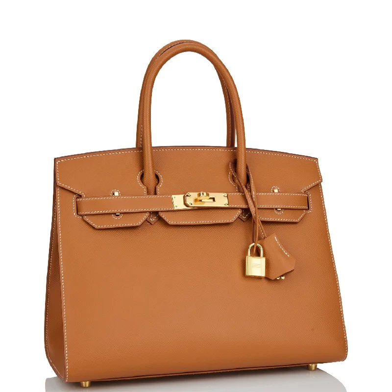 Hermes Birkin Bags with a Textured Taurillon Clemence LeatherHermes Birkin Sellier 30 Gold Epsom Gold Hardware