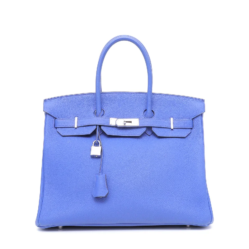 Hermes Birkin Bags in a Metallic Rose Gold for a Glamorous TouchHermes Electric Blue Birkin 35