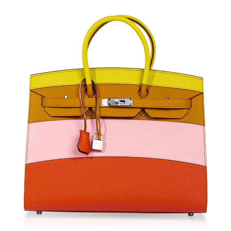 Hermes Birkin Bags with a Studded Leather Trim for a Bold StatementHermes Sunrise Rainbow Sellier Birkin 35 Limited Edition Bag