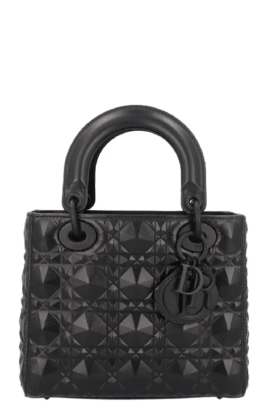 Christian Dior bags with a side - pocket for holding a water bottleCHRISTIAN DIOR Small Lady Dior My ABCDior Bag Black