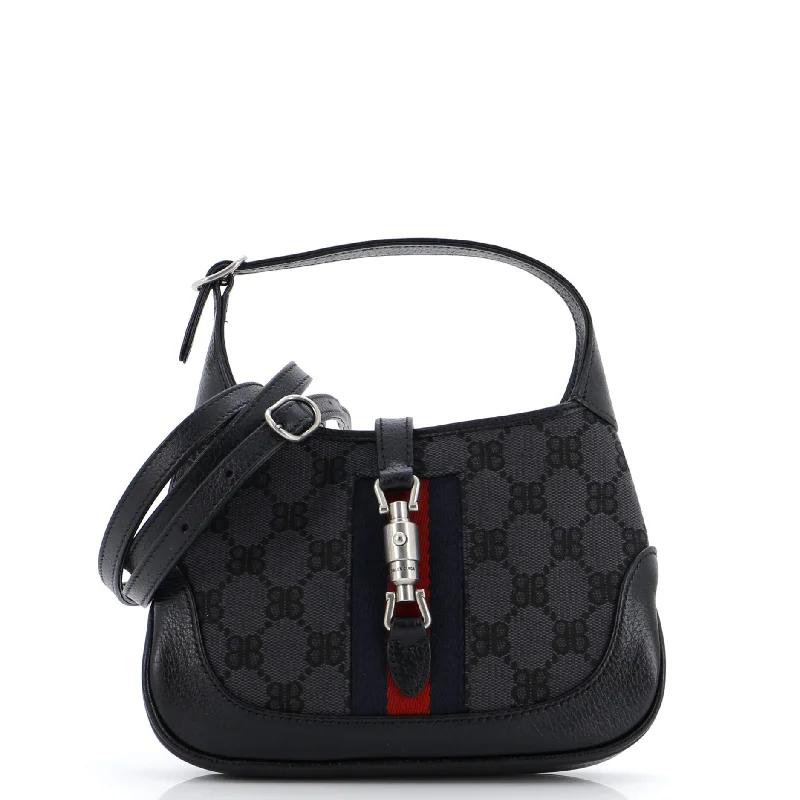 High - fashion Christian Dior bags with a geometric patternx Gucci The Hacker Project Jackie 1961 Hobo BB Canvas Mini