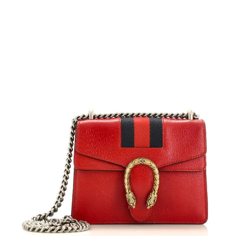 Christian Dior handbags with a back - pocket for quick storageWeb Dionysus Bag Leather Mini