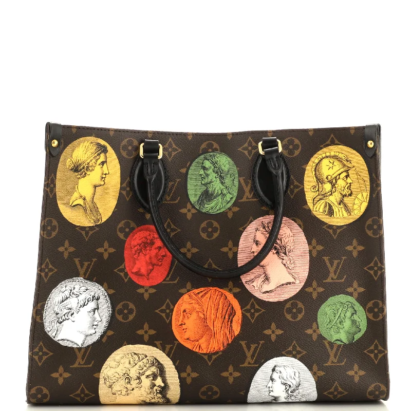 Christian Dior handbags with a back - pocket for quick storageOnTheGo Tote Limited Edition Fornasetti Cameo Monogram Canvas MM