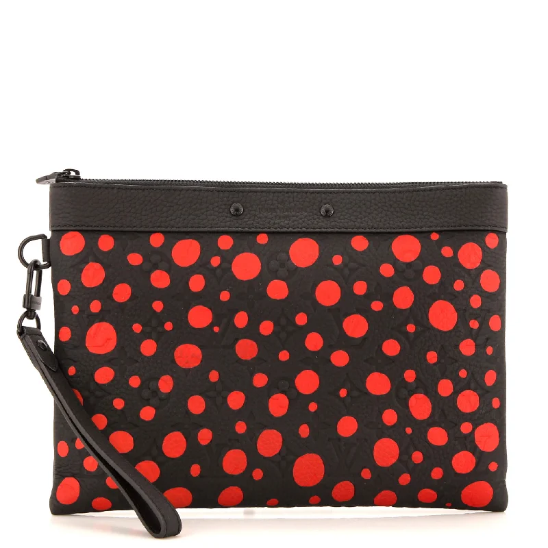 Christian Dior handbags with a snap - button closure and a decorative bucklePochette To Go Yayoi Kusama Infinity Dots Monogram Taurillon Leather